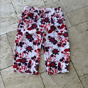 St. John's Bay Red and Black Floral Shorts